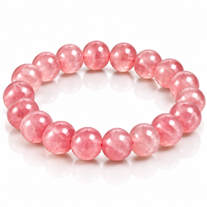 NATURAL ROSE QUARTZ BEADS BRACELET.
