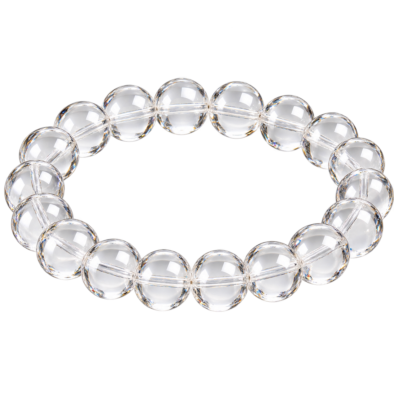 NATURAL QUARTZ BEADS BRACELET.