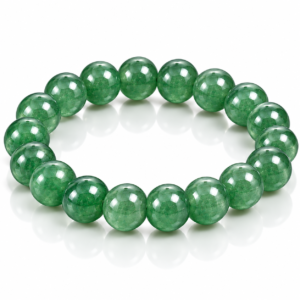 NATURAL GREEN AVENTURIAN BEADS BRACELET.